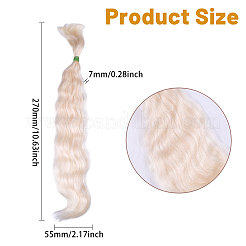 人工ウール人形ウィッグ  DIYの女の子のためのbjdメイキングアクセサリー  ゴールド  270x55x7mm&nbsp;AJEW-WH0609-186C