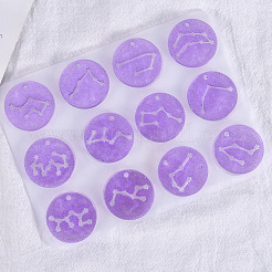 Twelve Constellations Round Pendants Silicone Molds&nbsp;DIY-G073-01