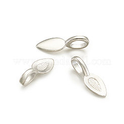 チベット風合金貼り付け用バチカン  葉  銀  21x8x6mm  穴：4x6mm&nbsp;PALLOY-TA0001-27