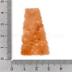 天然ミャンマー翡翠の染色ペンダント  彫刻された台形チャーム  染め  ミックスカラー  40x23x2mm  穴：1.2mm&nbsp;G-Z162-06