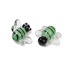 手作りランプワークビーズ  ミツバチ  ミックスカラー  15.5~16.5x18.5~19x8mm  穴：1.4mm&nbsp;LAMP-I025-13M