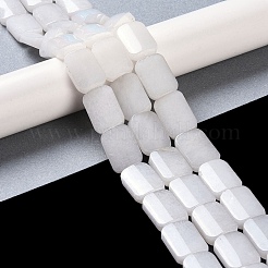 天然石ホワイトジェイドビーズ連売り  長方形  13x18x6mm  穴：0.8mm  約22個/連  15.75''（40センチメートル）&nbsp;G-M420-M06-02