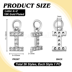 1Set Brass Micro Pave Clear Cubic Zirconia Charms&nbsp;KK-PH0013-42P