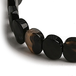 Dyed & Heated Natural Agate Oval Beaded Stretch Bracelet&nbsp;G-E010-01-26