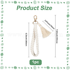 Alloy Cotton & Polyester Tassel Keychain&nbsp;KEYC-WH20026-01B