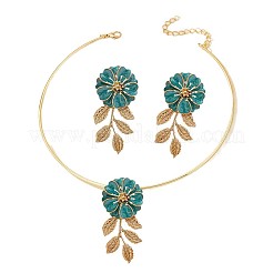 Iron Enamel Pendant Choker & Stud Earrings Sets for Women&nbsp;FS-WG539B6-01