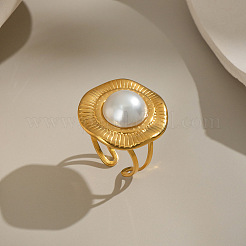 304 Stainless Steel Round Cuff Rings for Women&nbsp;BT6282-2