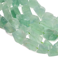生のラフな天然グリーン蛍石ビーズ連売り  ナゲット  9~27x7~19x6~14mm  穴：0.6~1.2mm  約19~35個/連  15.67~15.75''（39.8~40センチメートル）&nbsp;G-A322-B09-01