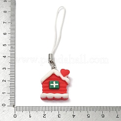 携帯ストラップ樹脂  レッド  ハウス  7.7cm&nbsp;HJEW-PH01942-02