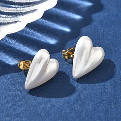 304 Stainless Steel Plastic Imitation Pearl Stud Earrings&nbsp;EJEW-R030-01G-04