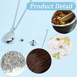 2Pcs 201 Stainless Steel Teardrop Memorial Urn Ashes Pendant Necklaces&nbsp;NJEW-CN0001-21S