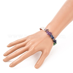 チャクラジュエリー  チップナチュラルジェムストーンビーズストレッチブレスレット  内径：1-7/8インチ（4.7cm）  ビーズ：5~8x5~8mm&nbsp;X-BJEW-JB05535