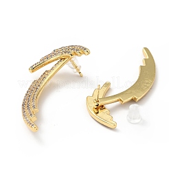 Clear Cubic Zirconia Wing Dangle Stud Earrings&nbsp;EJEW-G295-01G