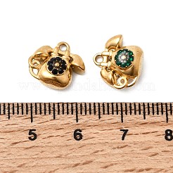 304 Stainless Steel Pave Rhinestone Charms&nbsp;STAS-G369-02G