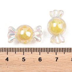 アクリルビーズ  二層ビーズ  ABカラー  キャンディ  淡黄色  12x22x12mm  穴：3mm  約375個/500g&nbsp;MACR-WH0004-03