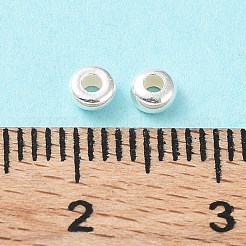 925スターリングシルバービーズ  ロンデル  銀  3.4x1.8mm  穴：1.2mm.&nbsp;STER-K174-02A-S