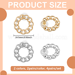 4Pairs 2 Colors Alloy Rhinestone Stud Earrings&nbsp;EJEW-HY0001-12