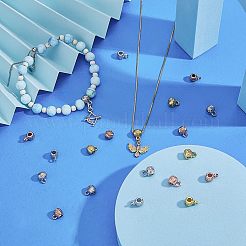 36個6スタイルラックメッキ真鍮チューブベイル  バレルループベイルビーズ  カドミウムフリー＆鉛フリー  長持ちメッキ  ミックスカラー  8.5~9x5.5~6x5.8~6mm  穴：1.6~2mm  内径：2.4mm  6個/スタイル&nbsp;KK-FH0004-75