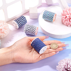 4 Rolls 4 Colors 4-Ply Polycotton Cord with Metallic Thread&nbsp;OCOR-TA0003-06B
