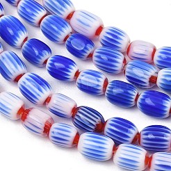 Handmade Millefiori Glass Oval Beads Strands&nbsp;LK-Z001-02B-06