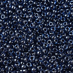 MIYUKIラウンドロカイユビーズ  日本製シードビーズ  11/0  （rr358)ルビー裏地のカプリブルーの光沢  2x1.3mm  穴：0.8mm  約1111個/10g&nbsp;X-SEED-G007-RR0358
