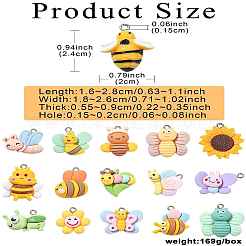 80Pcs 16 Styles Opaque Resin Pendants&nbsp;RESI-CJ0004-48