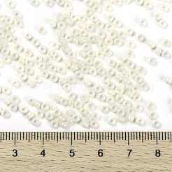 MIYUKIラウンドロカイユビーズ  日本製シードビーズ  (rr421) 不透明なクリーム光沢  8/0  3mm  穴：1mm  約422~455PCS /ボトル  10 G /ボトル&nbsp;SEED-JP0009-RR0421