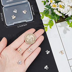 12Pcs 2 Colors Brass with Clear Cubic Zirconia Charms&nbsp;ZIRC-BBC0002-64