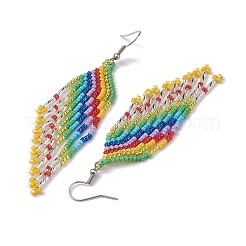 Boho 304 Stainless Steel with Glass Dangle Stud Earring&nbsp;EJEW-MZ00177