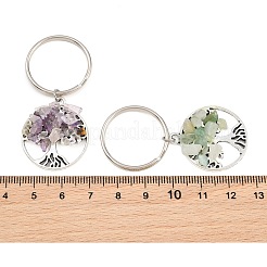 4 Sets Natural Stone Keychains&nbsp;KEYC-FH0001-20-1