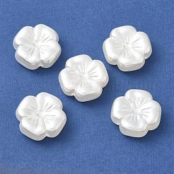 ABSプラスチックパール調ビーズ  花  ホワイト  20x20x7mm  穴：1.8個/ 255グラム約500mm&nbsp;KY-I009-02