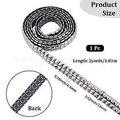 2 Yards 201 Stainless Steel Square Rivet Studed Cord&nbsp;DIY-GF0013-61A