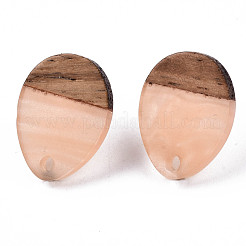 Resin & Walnut Wood Stud Earring Findings&nbsp;MAK-N032-006A-H02