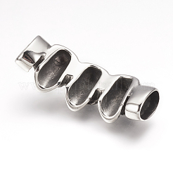 316 Surgical Stainless Steel Slide Charms Cabochon Settings&nbsp;STAS-F133-72AS
