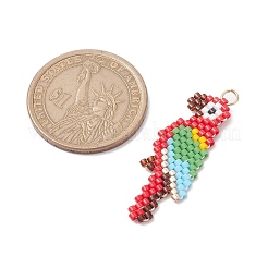 MIYUKIデリカビーズ  シリンダー  日本のシードビーズ オウムペンダント  カラフル  38x14x2mm  穴：2.6mm&nbsp;PALLOY-MZ00198