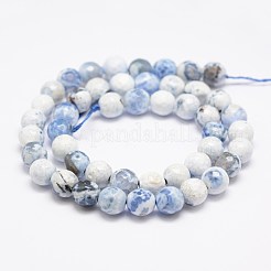 Faceted Natural Fire Crackle Agate Beads Strands&nbsp;G-F447-8mm-B09