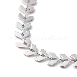 Enamel Ear of Wheat Link Chains Bracelet&nbsp;BJEW-H585-01P