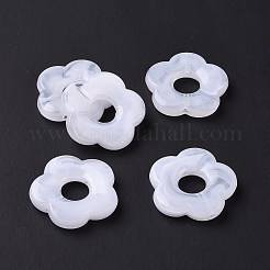 不透明なアクリルビーズ  花  ホワイト  25.5x26x4.5mm  穴：1.6mm  約240個/500g&nbsp;OACR-E014-02