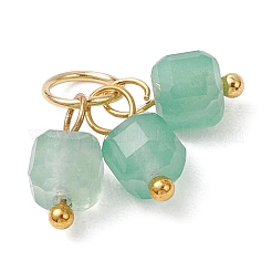 18Pcs 6 Colors Natural Flower Amazonite & White Jade & Green Aventurine & Tiger Eye Pendants&nbsp;PALLOY-JF05160