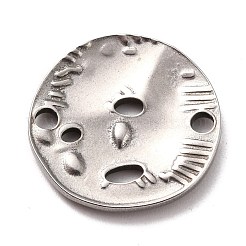 変色しない304ステンレススチールリンクコネクター  テクスチャ  フラットラウンド  ステンレス鋼色  17x17.5x1.5mm  穴：1.8mm&nbsp;STAS-B024-95P