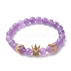 Natural Mixed Stone Round Beads Stretch Bracelets&nbsp;BJEW-JB06606