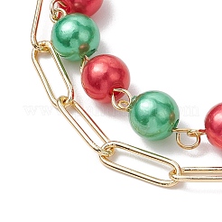 Chrismas Theme Double Layer Multi-strand Bracelets&nbsp;BJEW-JB101004