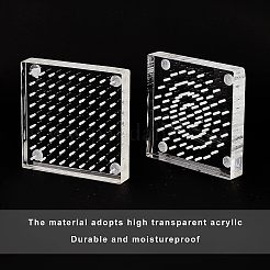 アクリル透明シャーシ  スコアー  85穴  接着剤ステッカー付き  透明  10x10x1.7cm  穴：0.2のCM&nbsp;ODIS-WH0008-20