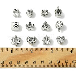 60Pcs 12 Style Tibetan Style Alloy European Beads&nbsp;TIBEB-FS0001-04