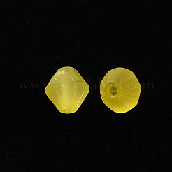 つや消しアクリルビーズ  多面カット  コーン  きいろ  6x5.5mm  穴：1.5mm  約6770個/500g&nbsp;MACR-S373-61K-05