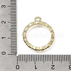 真鍮チャーム  ラウンドリングチャーム  切り取る  長持ちメッキ  18KGP本金メッキ  22x18x2mm  穴：1.8mm&nbsp;KK-A302-09G