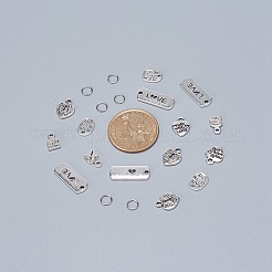 チベット風チャーム  男の贈り物のアイデアをバレンタインデー  混合図形  ミックスカラー  8x2cm  ペンダント：130個/箱&nbsp;TIBEP-YW0001-06