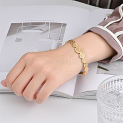 Flat Round 304 Stainless Steel Cuff Bangles for Women&nbsp;FS-WG0757B-01