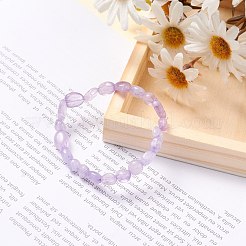 天然ラベンダーアメジストチップビーズストレッチブレスレット  子供のためのレイキブレスレット  内径：1-3/4インチ（4.4cm）&nbsp;BJEW-JB07115