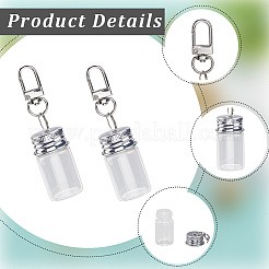 10Pcs Glass Bottle Keychains&nbsp;KEYC-SC0001-56
